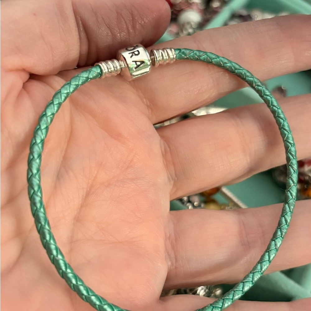 3 pandora leather braided bracelets - Picture 5 of 7